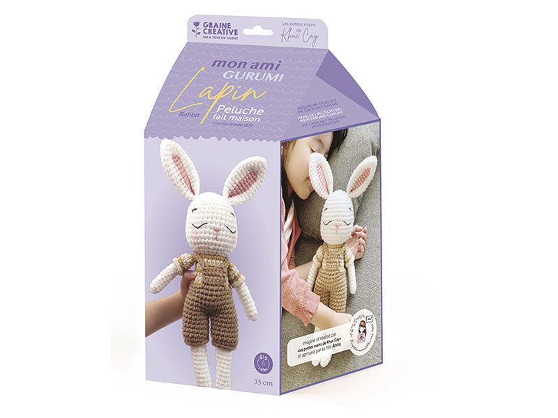 Kit Amigurumi Lapin Renée – Tout Inclus : Fil Coton, Crochet, Rembourrage – 9 Cm – Idéal Débutants – Cadeau Créatif