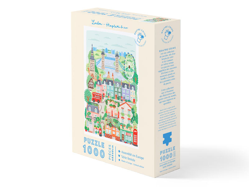 Puzzle de Londres illustré bopster 1000 pièces - Carton recyclé Puzzle de Londres illustré bopster 1000 pièces - Carton recyclé