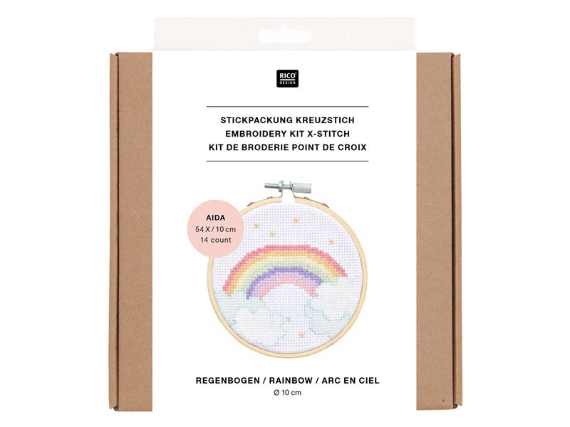 Kit Broderie Point De Croix Riolis – Coloré 25x25 Cm | Parfait Débutants & Cadeau Motif Roman