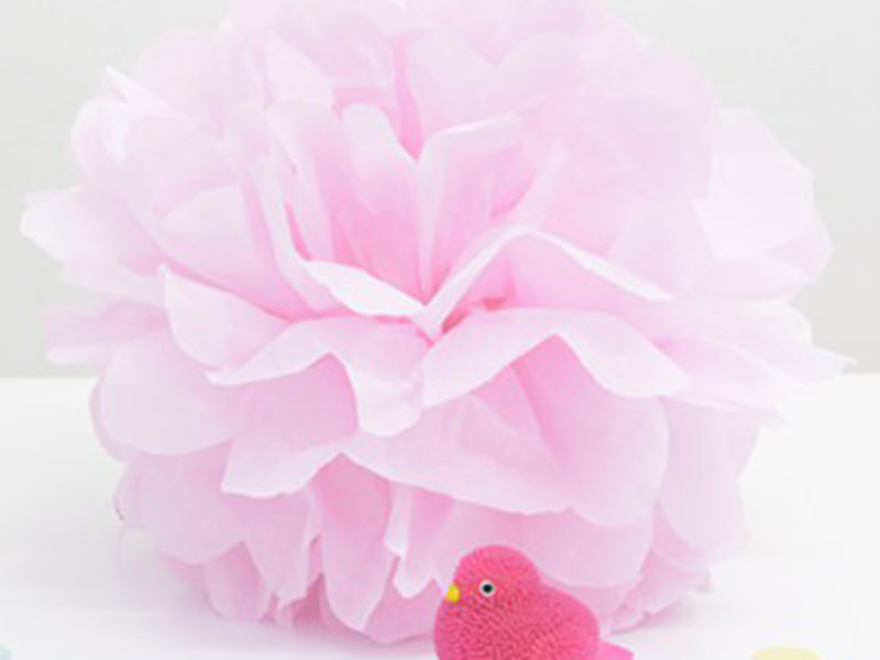 Papier de soie rose 50 x 70 cm pour faire des pompons
