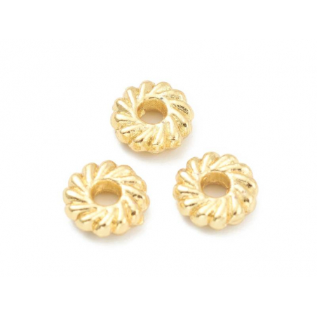 Acheter Lot de 20 perles intercalaires disque fleurs - Doré à l'or fin - 4,99 € en ligne sur La Petite Epicerie - Loisirs cré...