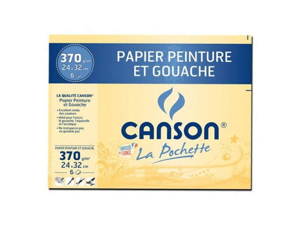 Acheter Pochette papier peinture et gouache Canson - 24 x 32 cm 370 g/m² - 5,59 € en ligne sur La Petite Epicerie - Loisirs c...
