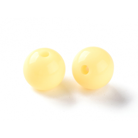 Acheter Lot de 50 perles rondes en acrylique - Jaune - 2,59 € en ligne sur La Petite Epicerie - Loisirs créatifs