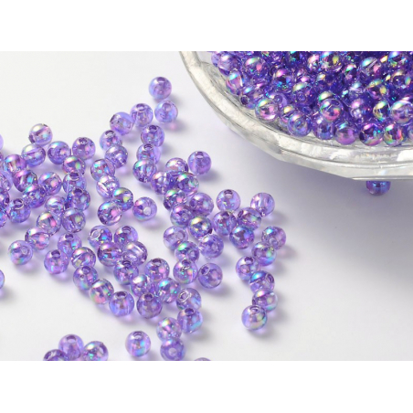 Acheter Lot de 50 perles rondes en acrylique transparentes - Violet - 4,49 € en ligne sur La Petite Epicerie - Loisirs créatifs