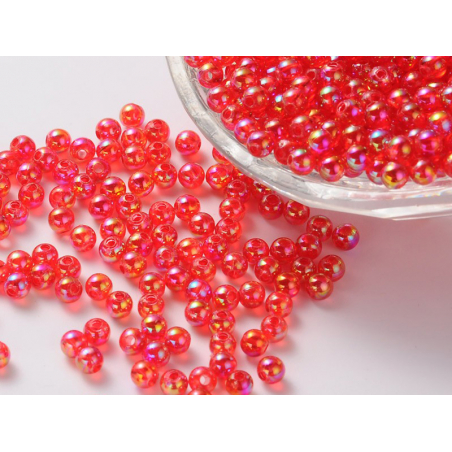 Acheter Lot de 50 perles rondes en acrylique transparentes - Rouge - 4,49 € en ligne sur La Petite Epicerie - Loisirs créatifs