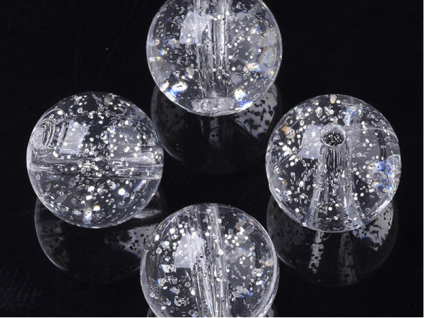 Acheter Lot de 50 perles rondes en acrylique transparentes - Pailleté argenté - 5,49 € en ligne sur La Petite Epicerie - Lois...