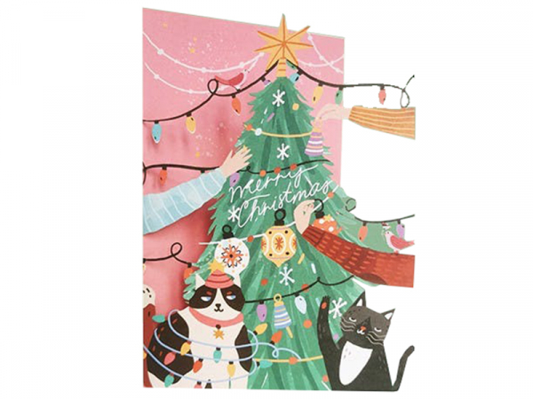 Acheter Carte de Noël en papier découpé - Sapin et chats - 3,49 € en ligne sur La Petite Epicerie - Loisirs créatifs