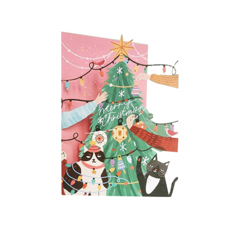 Acheter Carte de Noël en papier découpé - Sapin et chats - 3,49 € en ligne sur La Petite Epicerie - Loisirs créatifs