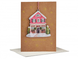 Acheter Carte de Noël ornement en bois - Maison rouge - 3,49 € en ligne sur La Petite Epicerie - Loisirs créatifs