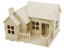 Acheter Kit de construction 3D en bois - Maison avec terrasse - 15,99 € en ligne sur La Petite Epicerie - Loisirs créatifs