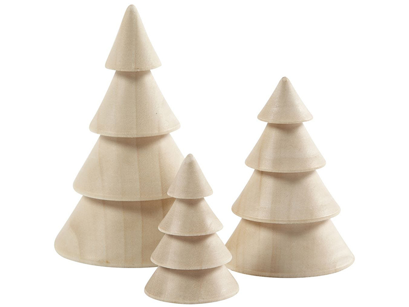 Acheter Lot de 3 sapins de Noël en bois - Hauteur : 5 + 7,5 + 10 cm - 13,19 € en ligne sur La Petite Epicerie - Loisirs créatifs