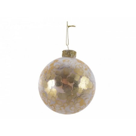 Acheter Boule de Noël en verre - Sequins dorés mat - 8 cm - 4,99 € en ligne sur La Petite Epicerie - Loisirs créatifs