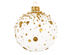 Acheter Boule de Noël en verre - Transparente pois or et paillettes - 8 cm - 4,99 € en ligne sur La Petite Epicerie - Loisirs...