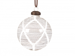 Acheter Boule de Noël en verre - Blanc motifs losanges - 8 cm - 4,99 € en ligne sur La Petite Epicerie - Loisirs créatifs