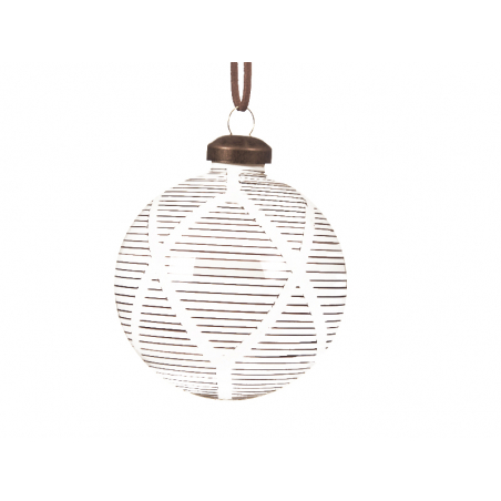 Acheter Boule de Noël en verre - Blanc motifs losanges - 8 cm - 4,99 € en ligne sur La Petite Epicerie - Loisirs créatifs