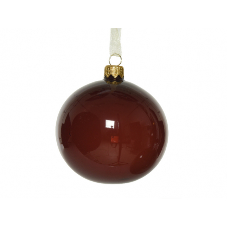 Acheter Boule de Noël en verre fumé - Transparent bordeaux - 8 cm - 2,59 € en ligne sur La Petite Epicerie - Loisirs créatifs