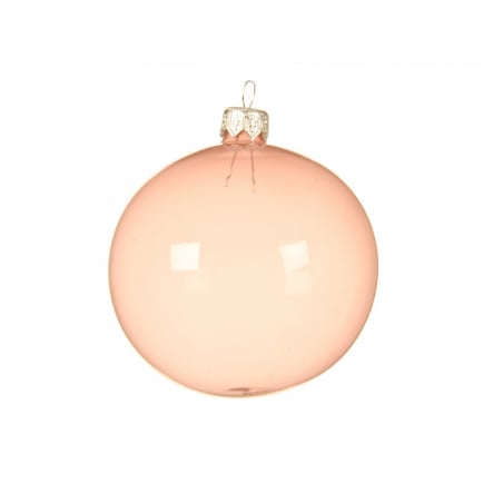 Acheter Boule de Noël en verre fumé - Transparent rose pâle - 8 cm - 2,59 € en ligne sur La Petite Epicerie - Loisirs créatifs