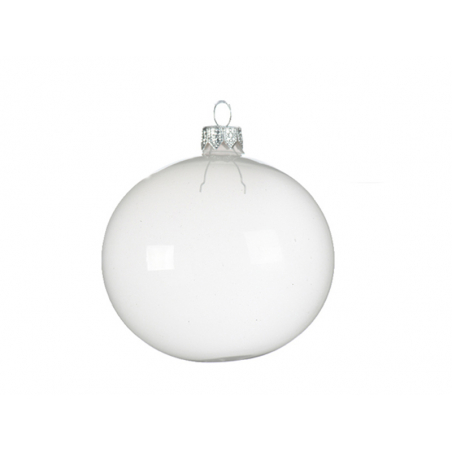 Acheter Boule de Noël en verre fumé - Transparent blanc - 8 cm - 2,59 € en ligne sur La Petite Epicerie - Loisirs créatifs