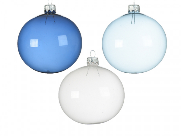 Acheter Boule de Noël en verre fumé - Transparent blanc - 8 cm - 2,59 € en ligne sur La Petite Epicerie - Loisirs créatifs