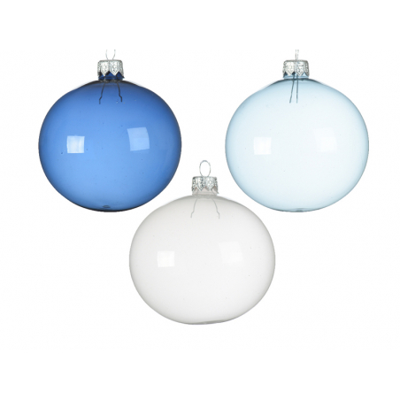 Acheter Boule de Noël en verre fumé - Transparent blanc - 8 cm - 2,59 € en ligne sur La Petite Epicerie - Loisirs créatifs