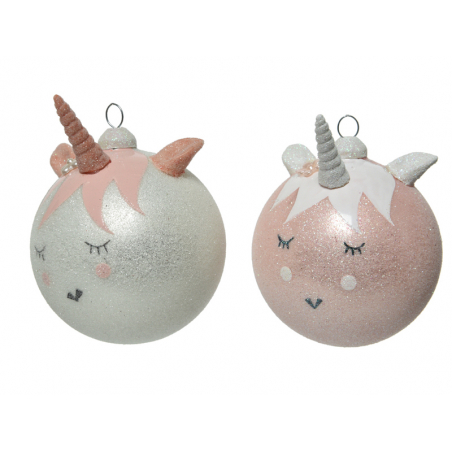 Acheter Boule de Noël en verre - Licorne blanche à paillettes - 8 cm - 4,29 € en ligne sur La Petite Epicerie - Loisirs créatifs