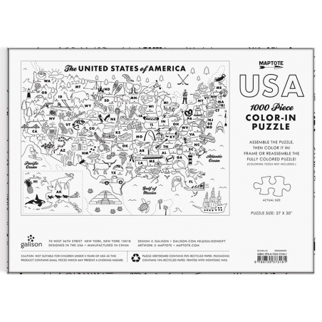 Acheter Puzzle Maptote USA Color - 1000 pièces - 22,99 € en ligne sur La Petite Epicerie - Loisirs créatifs