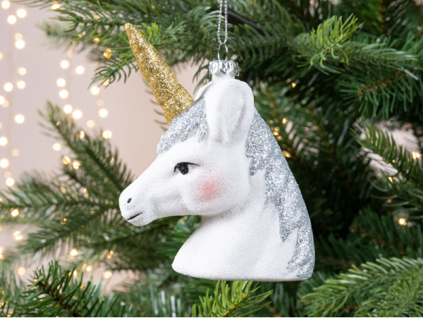 Acheter Suspension de Noël - Licorne blanche à paillettes - 3,99 € en ligne sur La Petite Epicerie - Loisirs créatifs