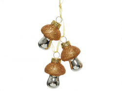 Acheter Suspension de Noël en verre - 3 Mini champignons or cuivre - 2,49 € en ligne sur La Petite Epicerie - Loisirs créatifs