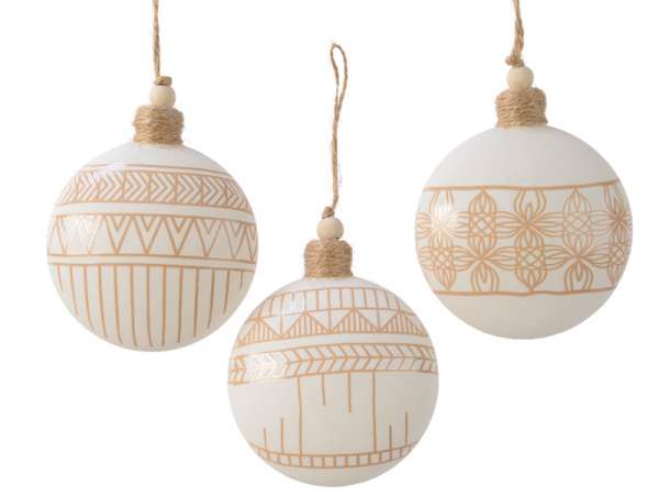 Acheter Suspension de Noël bohème en verre blanc - Motifs fleurs - 5,99 € en ligne sur La Petite Epicerie - Loisirs créatifs