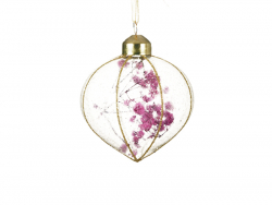 Acheter Suspension coeur de Noël en verre dorures et fleurs séchées - Rose - 4,79 € en ligne sur La Petite Epicerie - Loisirs...