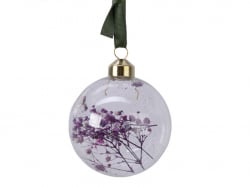 Acheter Boule de Noël verre transparent avec fleurs séchées - Violet - 4,49 € en ligne sur La Petite Epicerie - Loisirs créatifs