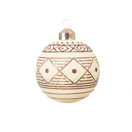 Acheter Boule de Noël verre blanc mat motifs paillettes - Cuivre - 4,79 € en ligne sur La Petite Epicerie - Loisirs créatifs