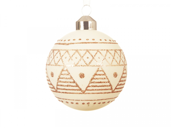 Acheter Boule de Noël verre blanc mat motifs paillettes - Doré - 4,79 € en ligne sur La Petite Epicerie - Loisirs créatifs