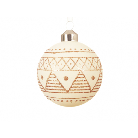 Acheter Boule de Noël verre blanc mat motifs paillettes - Doré - 4,79 € en ligne sur La Petite Epicerie - Loisirs créatifs