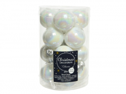 Acheter Lot de 16 mini boules de Noël en verre nacré blanc - 7,99 € en ligne sur La Petite Epicerie - Loisirs créatifs
