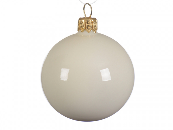 Acheter Boule de Noël en verre brillant - Crème 6 cm - 1,39 € en ligne sur La Petite Epicerie - Loisirs créatifs