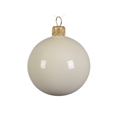 Acheter Boule de Noël en verre brillant - Crème 6 cm - 1,39 € en ligne sur La Petite Epicerie - Loisirs créatifs