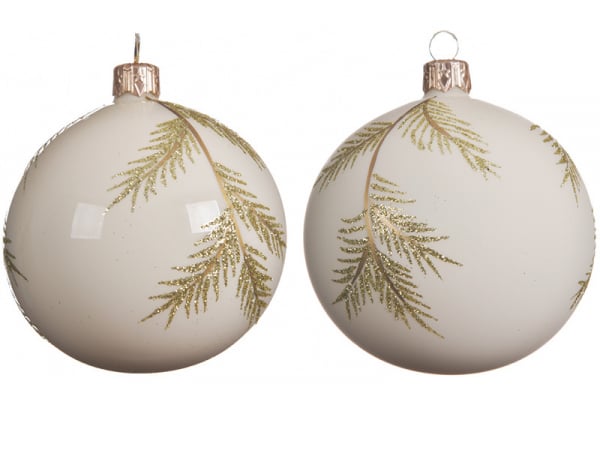 Acheter Boule de Noël en verre décor sapin doré - Brillante beige 8 cm - 4,49 € en ligne sur La Petite Epicerie - Loisirs cré...