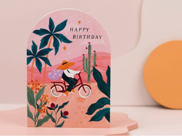 Acheter Carte d'anniversaire bohème - Vélo au soleil couchant - 4,99 € en ligne sur La Petite Epicerie - Loisirs créatifs