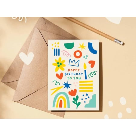 Acheter Carte Heureux anniversaire - Avec enveloppe - 3,49 € en ligne sur La Petite Epicerie - Loisirs créatifs