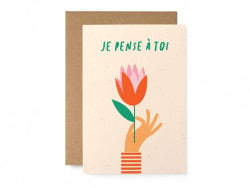 Acheter Carte postale Je pense à toi - Avec enveloppe - 3,49 € en ligne sur La Petite Epicerie - Loisirs créatifs