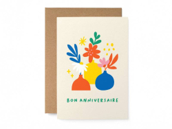 Acheter Carte postale fleurie bon anniversaire - Avec enveloppe - 3,49 € en ligne sur La Petite Epicerie - Loisirs créatifs
