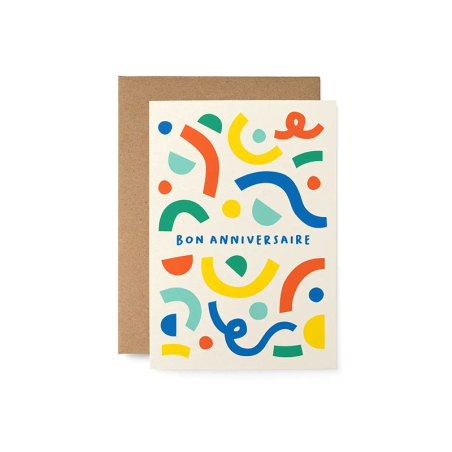 Acheter Carte postale graphique Joyeux anniversaire - avec enveloppe - 3,49 € en ligne sur La Petite Epicerie - Loisirs créatifs
