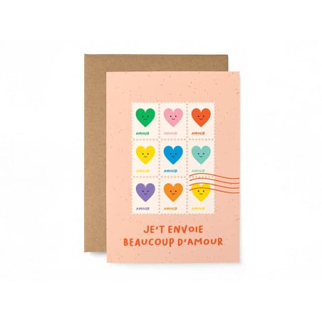 Acheter Carte postale Je t'envoie beaucoup d'amour - avec enveloppe - 3,49 € en ligne sur La Petite Epicerie - Loisirs créatifs