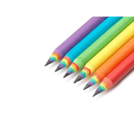 Crayon à papier avec bout gomme - arc-en-ciel