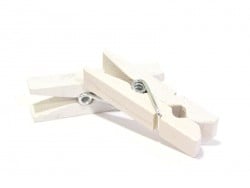 Acheter 50 mini pinces en bois - blanc - 3,90 € en ligne sur La Petite Epicerie - Loisirs créatifs