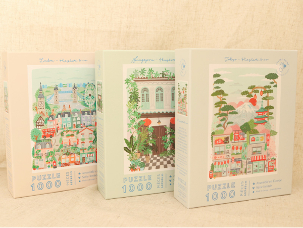 Réalisez ce puzzle Singapore de 1000 pièces illustré par Hoglet & Co !