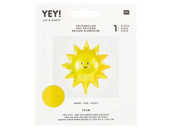 Utilisez ce ballon aluminium en forme de soleil pour un anniversaire