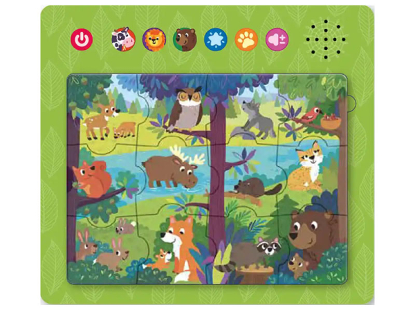 Puzzle éducatif en bois à bouton – animaux de la forêt – Magasin