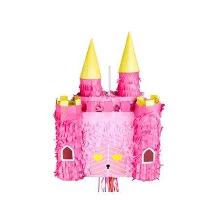 Achetez cette piñata en forme de chateau rose pour un événement !